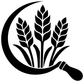Black wheat-in-circle vinyl decal with sickle handle, high-contrast design