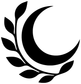GreekTitanCX025 vinyl decal design: black crescent moon with leaf branch