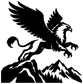 Black griffin vinyl decal silhouette with wings and clawed paws
