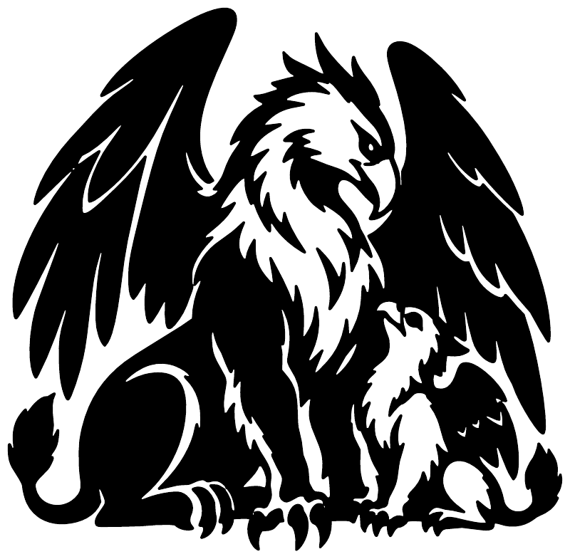 Black and white griffin vinyl decal sticker design