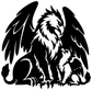 Black and white griffin vinyl decal sticker design