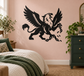 Broken chain griffin vinyl decal, black and white wings with linked chains