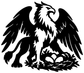 Griffin vinyl decal with black and white eagle-like bird silhouette