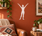 White gymnastics salute vinyl decal with standing figure raising arms