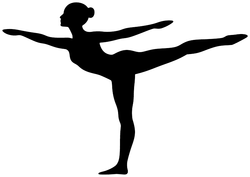 Gymnastics arabesque vinyl decal silhouette of a gymnast balancing on one leg