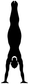 Black gymnastics handstand line vinyl decal, inverted handstand gymnast silhouette.