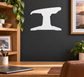 Gymnastics vault table vinyl decal with white silhouette on dark surface