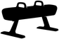 Black pommel horse vinyl decal silhouette with base supports