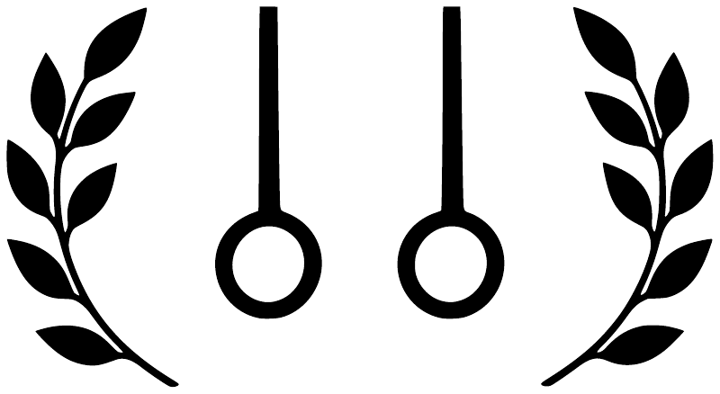 Black gymnastics rings decal with laurel branches on both sides