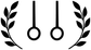 Black gymnastics rings decal with laurel branches on both sides