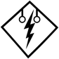 Black lightning rings gymnastics vinyl decal icon with diamond frame