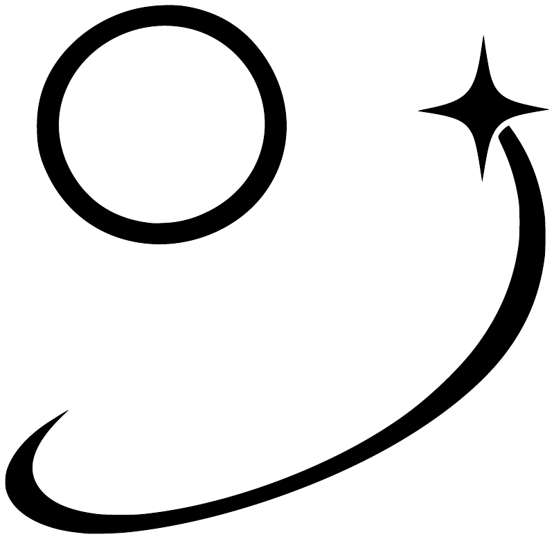 Black gymnastics hoop and comet vinyl decal with star