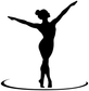 Gymnastics vinyl decal of black silhouette on a curved base