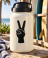 Black peace hand vinyl decal graphic on light surface