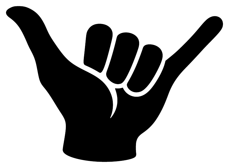 Black wave hand vinyl decal, peace sign gesture silhouette