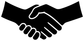 Handshake vinyl decal close-up: white handshake on black background