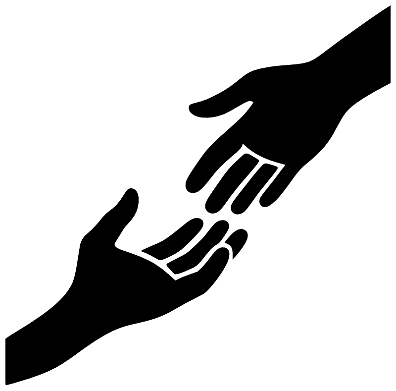 Black silhouette hands vinyl decal, close-up of overlapping hand shapes