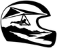 Hang gliding helmet and goggles vinyl decal, black-and-white hang glider emblem