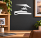 Hang gliding island air vinyl decal with white hang glider and island silhouette