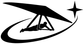 Black hang glider vinyl decal with star and comet swoosh