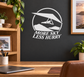 White vinyl hang-glider decal with 'More Sky Less Hurry' lettering