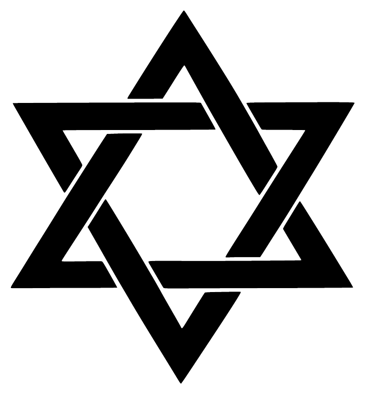 Black Star of David vinyl decal with bold geometric lines