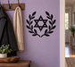 Black laurel wreath vinyl decal with Star of David center