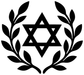 Black laurel wreath vinyl decal featuring a Star of David