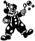 Clown bubble wand vinyl decal in black and white with cartoon bubble shapes