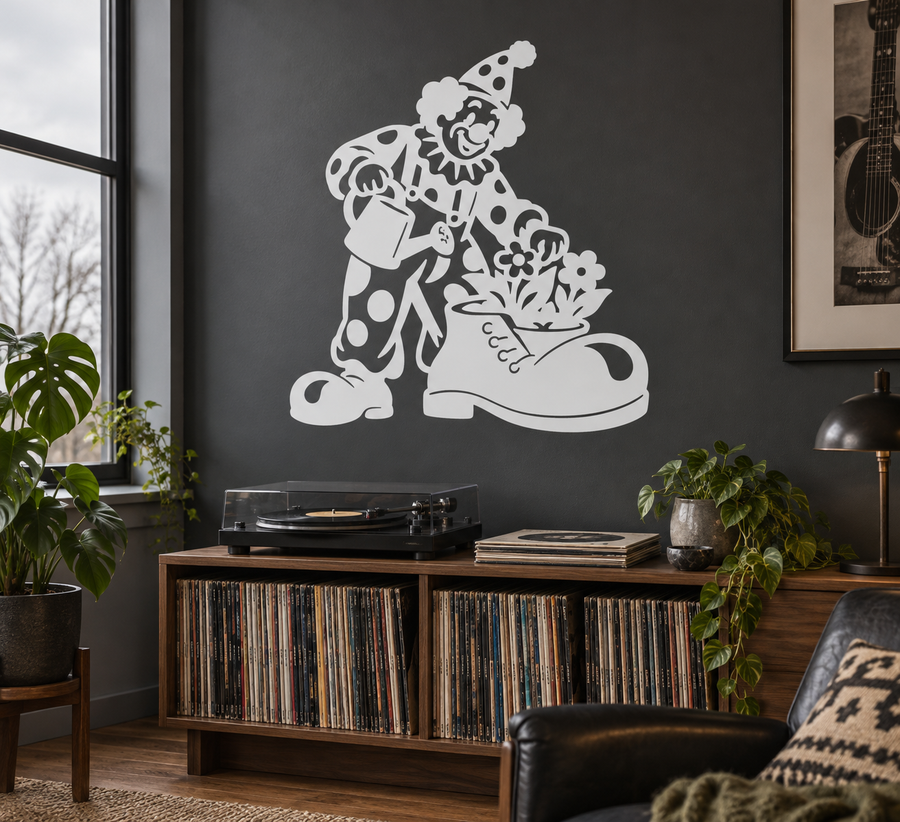 HappyClownCX027 — Giant Shoe Gardener; illustrative application of the exact PDF artwork