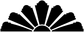 Fan vinyl decal silhouette in black with central circle and arched panel rays