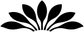 Palm fan vinyl decal, black leaf shapes on a white background