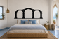 Black three-arch colonnade vinyl headboard decal with arched openings