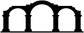 Black three-arch colonnade vinyl decal with three arched door-style openings