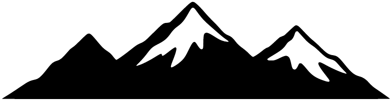 Black mountain horizon vinyl decal with layered peaks silhouette