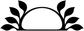 Black vinyl headboard arch decal with leaf flourishes and open center