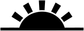 Black sunrise rays vinyl decal with semicircle sun and rectangular rays