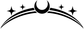 Night sky arch vinyl decal detail: crescent moon, stars, and arched lines in black