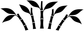 Bamboo canopy vinyl decal, black bamboo stalks and leafy canopy on white background
