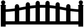 Black garden gate vinyl decal with vertical pickets and arched latch panel