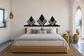Vinyl wall decal: three black diamond shapes with white stripes for headboard wall