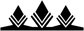 Vinyl wall decal closeup: three black diamond peaks with layered white stripe lines