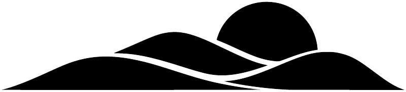 Black desert dunes vinyl decal silhouette with layered curves and three mound peaks