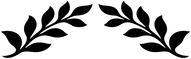 Black fern leaf branch decal set, symmetrical canopy design