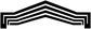 Close-up of black stacked chevron vinyl decal, rising V stripe design