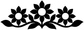 Sunflower vinyl wall decal close-up: black flowers with white circular centers