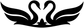 Black swan canopy vinyl decal close-up with outstretched wings and heart center