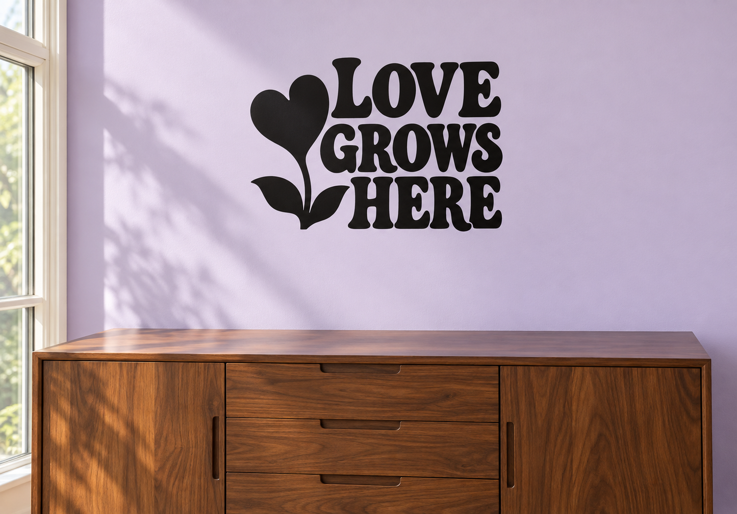 HeartCX008 — Love Grows Here; illustrative application of the exact PDF artwork