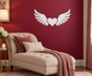 White heart-and-wings vinyl wall decal