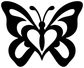 Butterfly vinyl wall decal close-up: black wings with white shapes and center